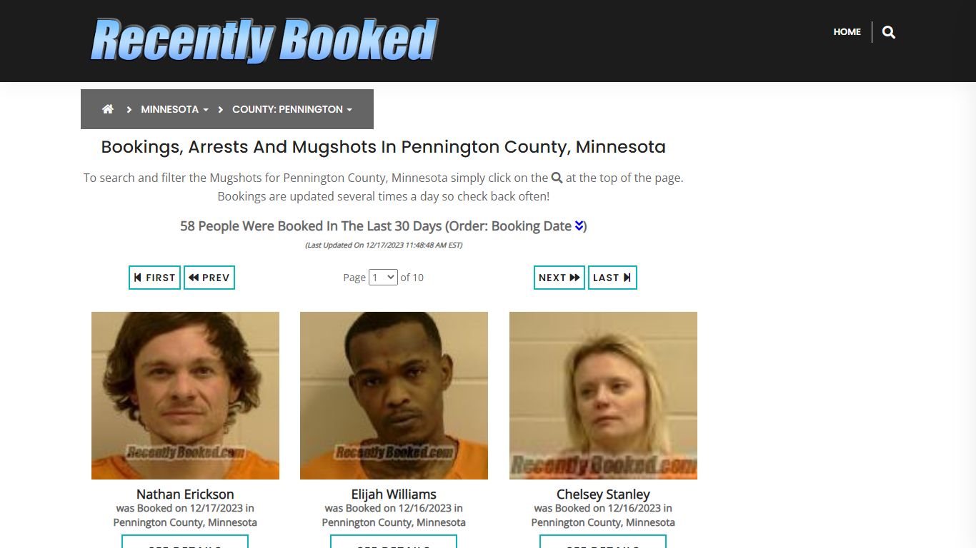 Bookings, Arrests and Mugshots in Pennington County, Minnesota
