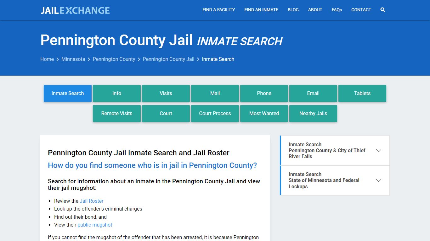 Inmate Search: Roster & Mugshots - Pennington County Jail, MN